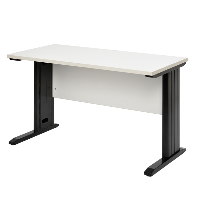 アール・エフ・ヤマカワ スチール脚デスク　W1200×D600 ホワイト／ブラック脚 RFSLD-1260WH-BL 1台（ご注文単位1台）【直送品】