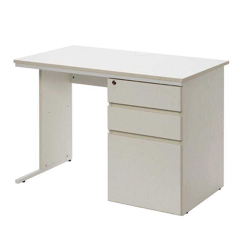 アール・エフ・ヤマカワ ワーキングデスク 片袖 W1000×D600 ホワイト GZWC-1060WH 1台(ご注文単位1台)【直送品】