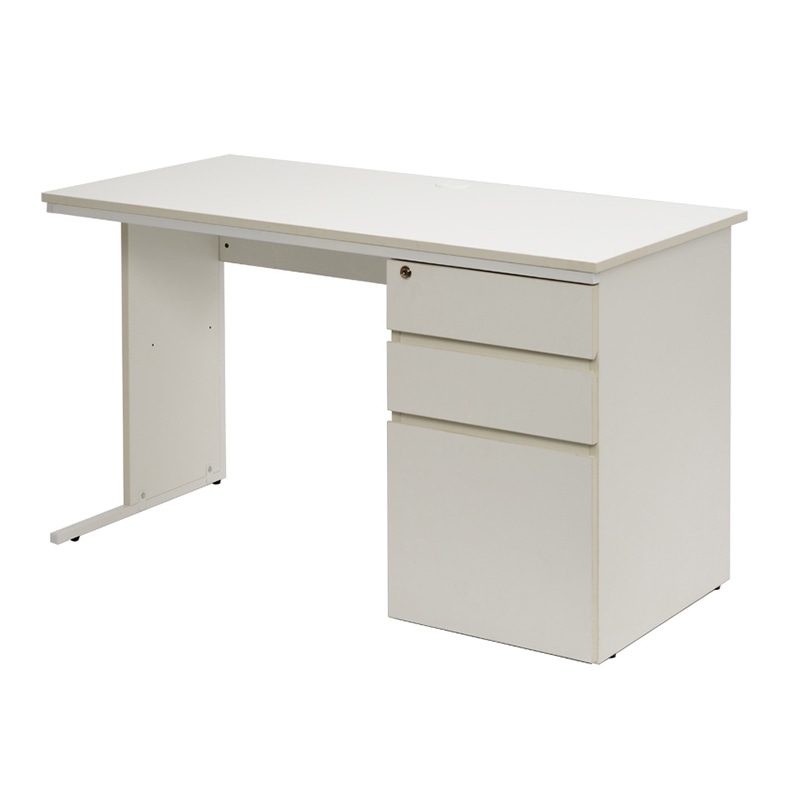 アール・エフ・ヤマカワ ワーキングデスク 片袖 W1200×D600 ホワイト GZWC-1260WH 1台(ご注文単位1台)【直送品】