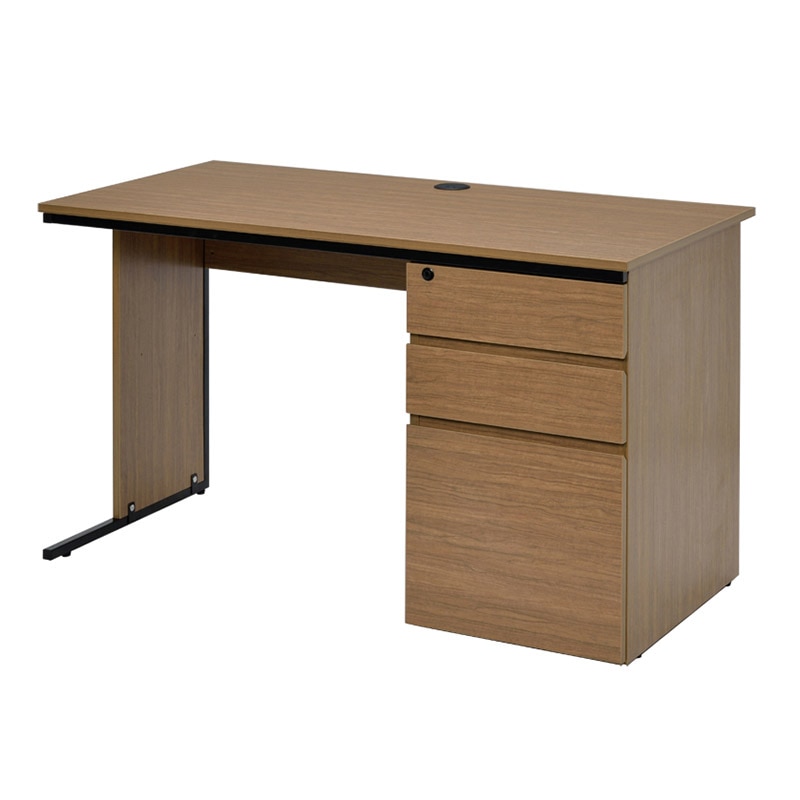 アール・エフ・ヤマカワ ワーキングデスク 片袖 W1200×D600 ウォルナット GZWC-1260DM 1台(ご注文単位1台)【直送品】