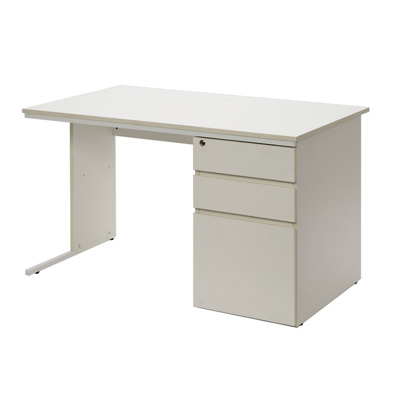 アール・エフ・ヤマカワ ワーキングデスク 片袖 W1200×D700 ホワイト GZWC-1270WH 1台(ご注文単位1台)【直送品】