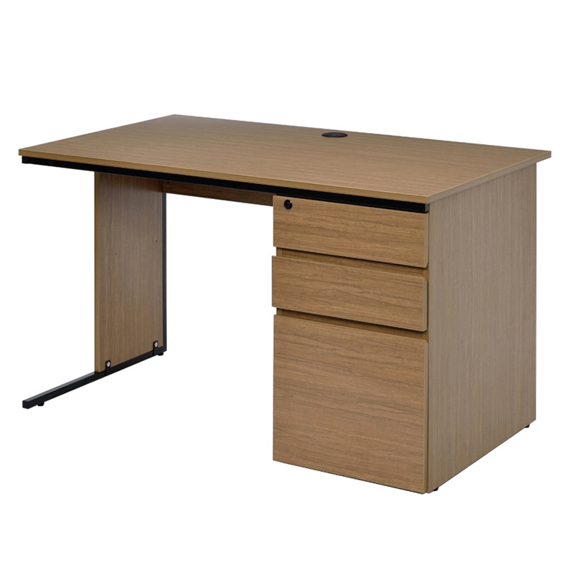 アール・エフ・ヤマカワ ワーキングデスク 片袖 W1200×D700 ウォルナット GZWC-1270DM 1台(ご注文単位1台)【直送品】