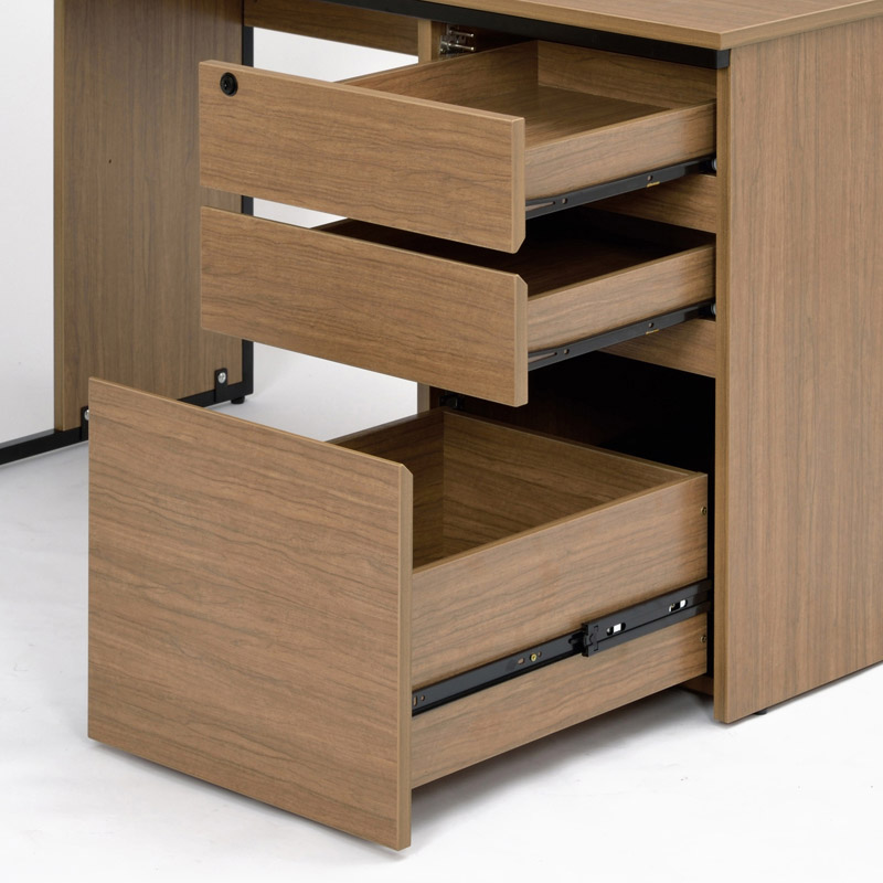 アール・エフ・ヤマカワ ワーキングデスク　片袖　W1400×D700 ウォルナット GZWC-1470DM 1台（ご注文単位1台）【直送品】