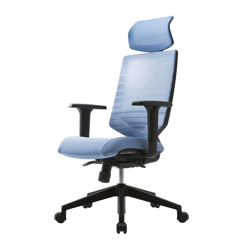 アール・エフ・ヤマカワ チェア T30 可動肘 ヘッドレスト付き ブルー FHTN302RF009 1台(ご注文単位1台)【直送品】