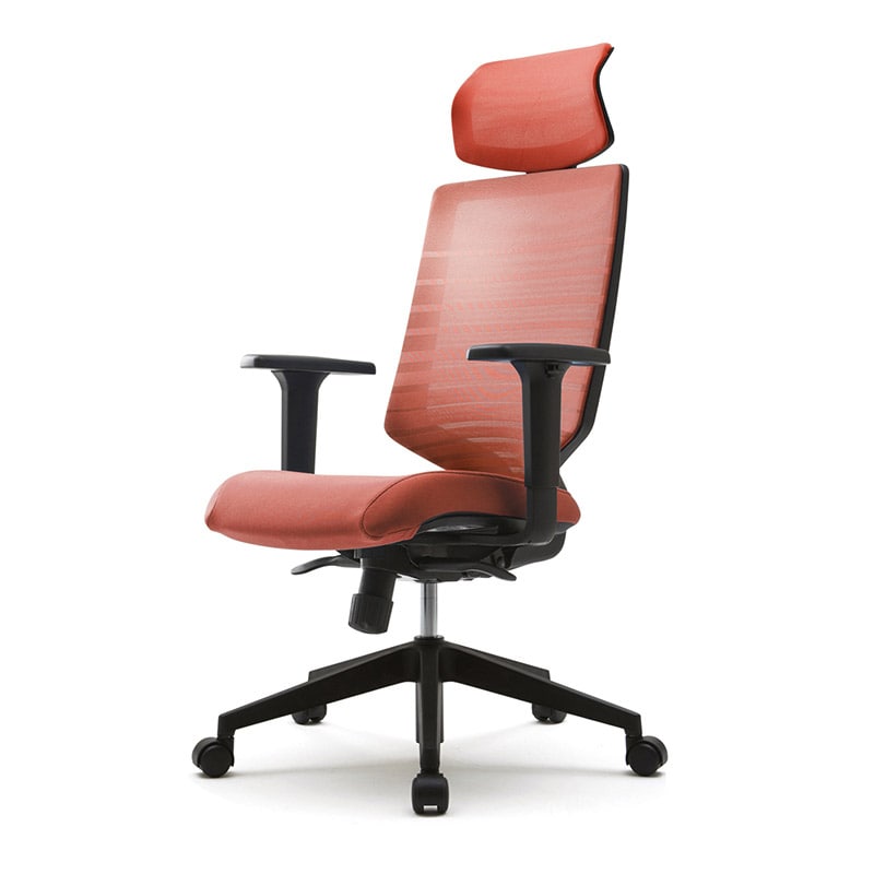 アール・エフ・ヤマカワ チェア T30 可動肘 ヘッドレスト付き オレンジ FHTN302RF020 1台(ご注文単位1台)【直送品】