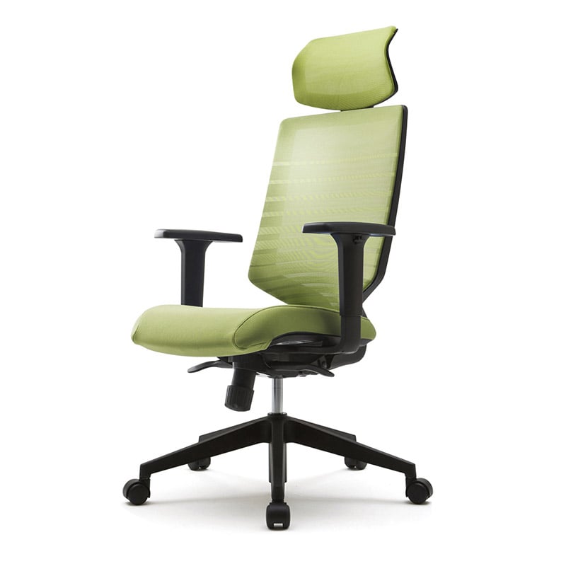 アール・エフ・ヤマカワ チェア T30 可動肘 ヘッドレスト付き グリーン FHTN302RF021 1台(ご注文単位1台)【直送品】