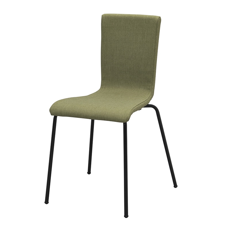 アール・エフ・ヤマカワ ファブリックチェア2　ブラック脚 グリーン2 RFC-FPGN2BF 1台（ご注文単位1台）【直送品】