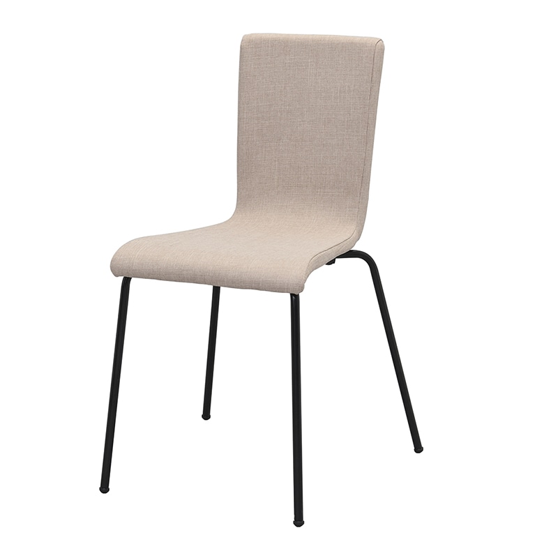 アール・エフ・ヤマカワ ファブリックチェア2　ブラック脚 ベージュ2 RFC-FPBE2BF 1台（ご注文単位1台）【直送品】