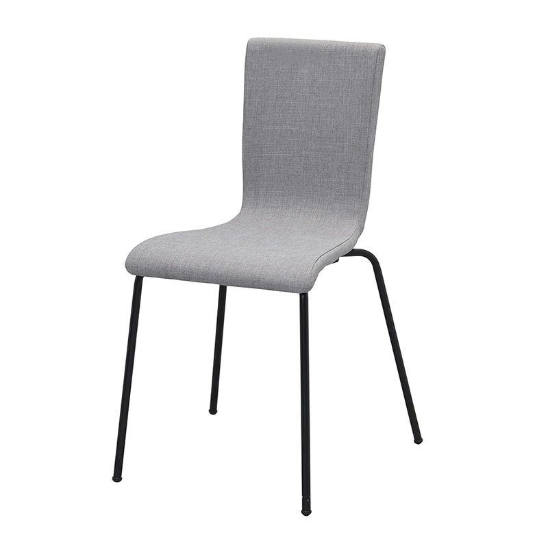 アール・エフ・ヤマカワ ファブリックチェア2　ブラック脚 グレー2 RFC-FPGY2BF 1台（ご注文単位1台）【直送品】