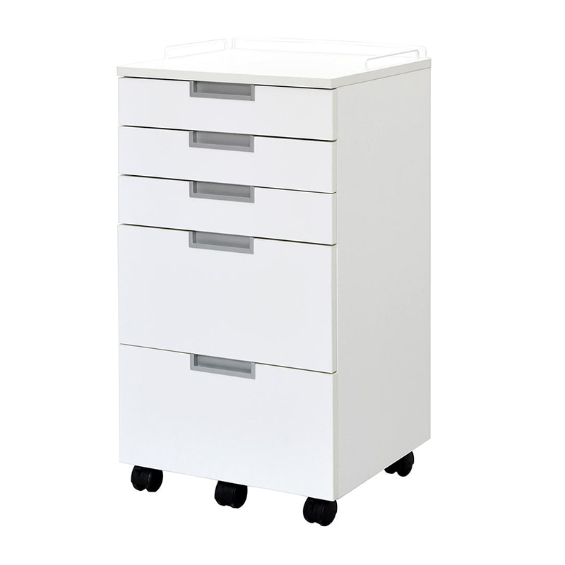 アール・エフ・ヤマカワ デンタルワゴン　5段 ホワイト RFCA-DT5WH 1台（ご注文単位1台）【直送品】