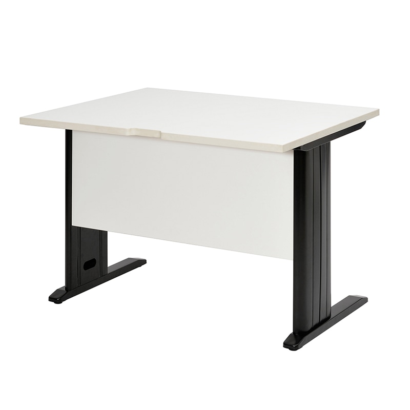 アール・エフ・ヤマカワ スチール脚デスク W1000×D700 ホワイト/ブラック脚 RFSLD-1070WH-BL 1台(ご注文単位1台)【直送品】