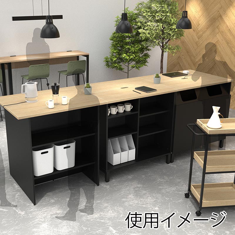 アール・エフ・ヤマカワ マルチユースカウンター W1000×D800 ナチュラル×ブラック RFDBM-1080NB 1台(ご注文単位1台)【直送品】