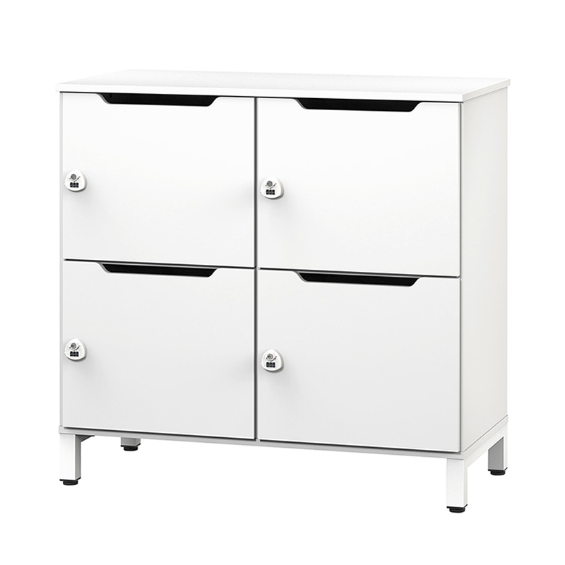 アール・エフ・ヤマカワ ソリード　パーソナルロッカー　2列2段 ホワイト×ホワイト扉 RFPL-22WH-WHD 1台（ご注文単位1台）【直送品】