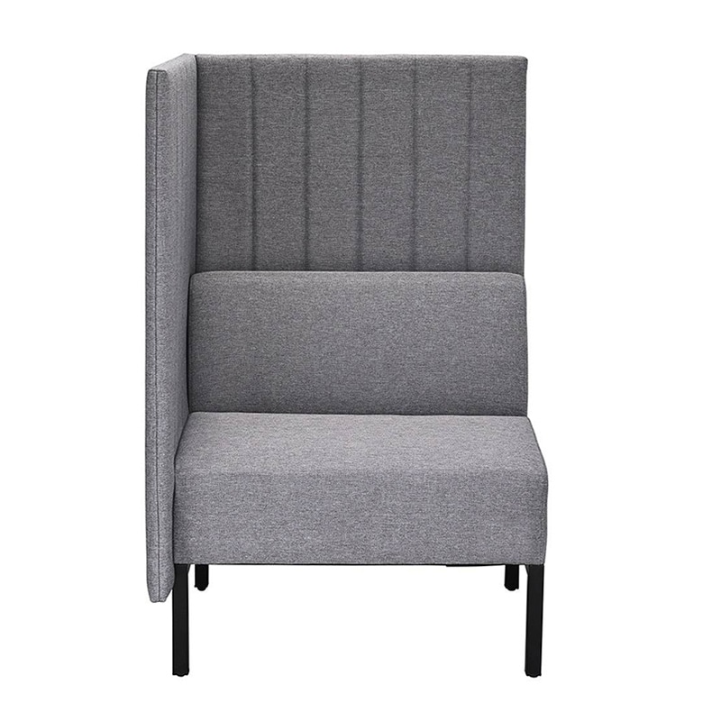 アール・エフ・ヤマカワ カッコ ファブリックソファ W760×H1230 片側パネル ライトグレー RFFBS-7612LGK 1台(ご注文単位1台)【直送品】