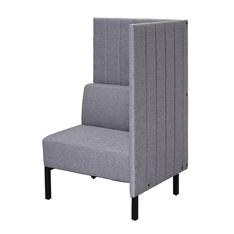 アール・エフ・ヤマカワ カッコ ファブリックソファ W760×H1230 片側パネル ライトグレー RFFBS-7612LGK 1台(ご注文単位1台)【直送品】