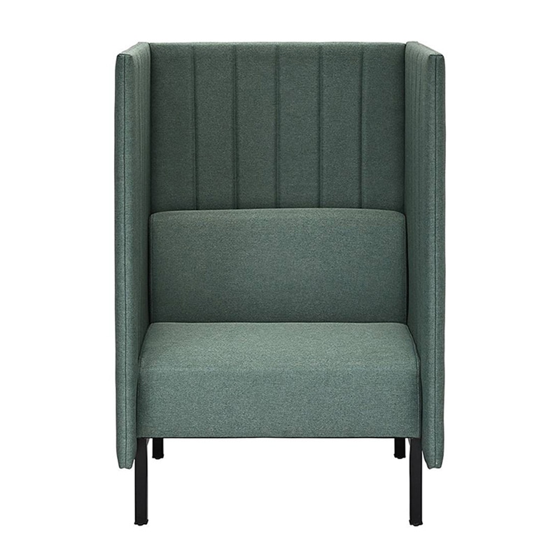 アール・エフ・ヤマカワ カッコ ファブリックソファ W800×H1230 両側パネル グリーン RFFBS-8012GNR 1台(ご注文単位1台)【直送品】