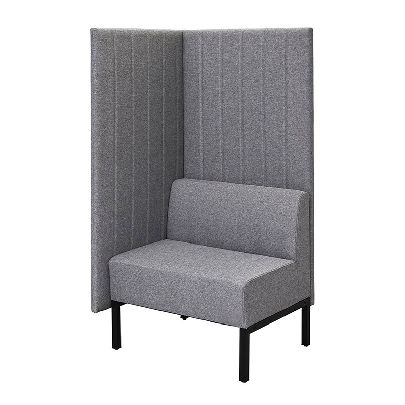 アール・エフ・ヤマカワ カッコ　ファブリックソファ　W760×H1500 片側パネル　ライトグレー RFFBS-7615LGK 1台（ご注文単位1台）【直送品】