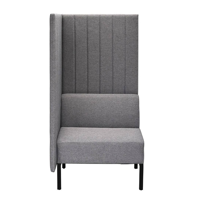 アール・エフ・ヤマカワ カッコ ファブリックソファ W760×H1500 片側パネル ライトグレー RFFBS-7615LGK 1台(ご注文単位1台)【直送品】