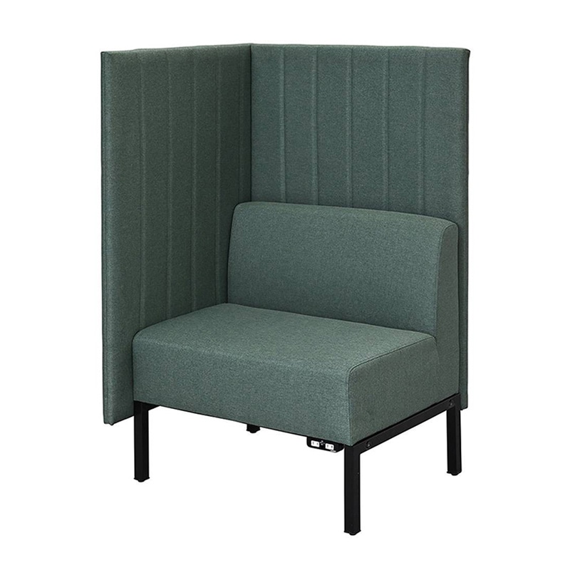 アール・エフ・ヤマカワ カッコ　ファブリックソファ　W760×H1230 片側パネル　コンセント付　グリーン RFFBS-7612GNK-NC 1台（ご注文単位1台）【直送品】