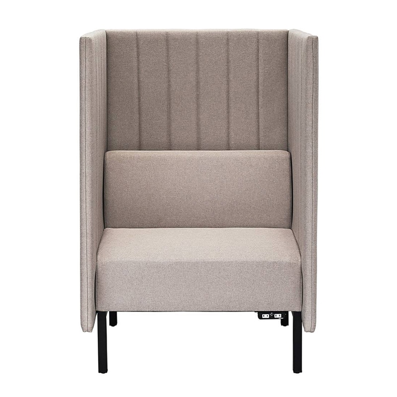 アール・エフ・ヤマカワ カッコ ファブリックソファ W800×H1230 両側パネル コンセント付 ベージュ RFFBS-8012BER-NC 1台(ご注文単位1台)【直送品】