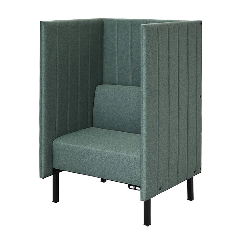 アール・エフ・ヤマカワ カッコ　ファブリックソファ　W800×H1230 両側パネル　コンセント付　グリーン RFFBS-8012GNR-NC 1台（ご注文単位1台）【直送品】