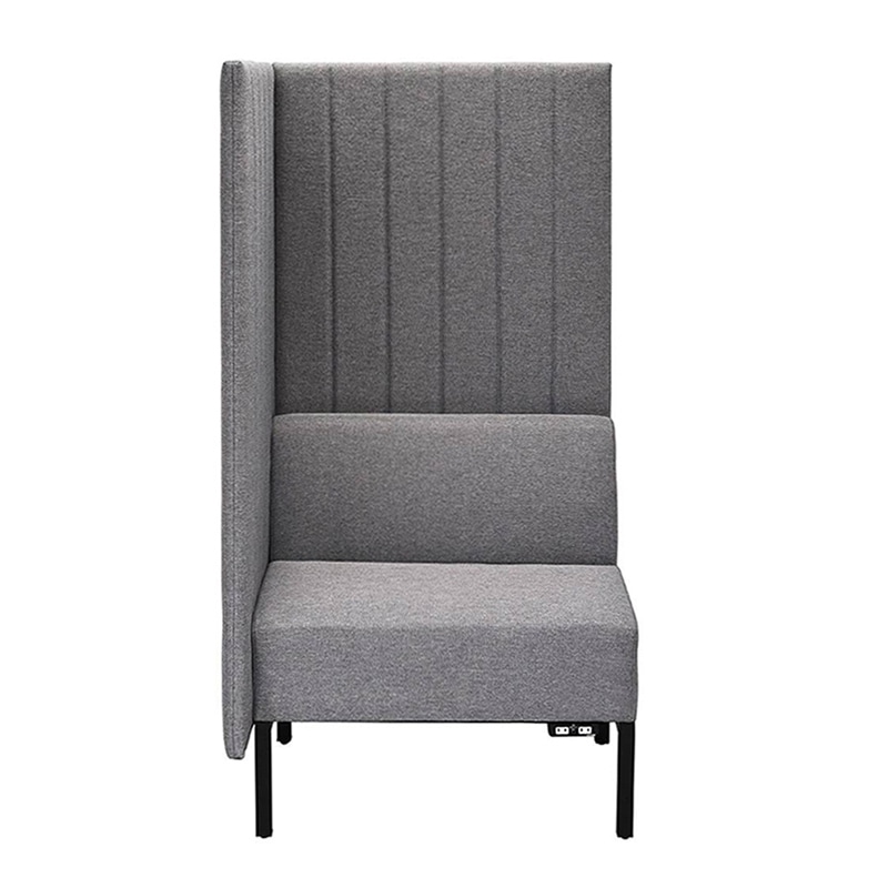 アール・エフ・ヤマカワ カッコ ファブリックソファ W760×H1500 片側パネル コンセント付 ライトグレー RFFBS-7615LGK-NC 1台(ご注文単位1台)【直送品】