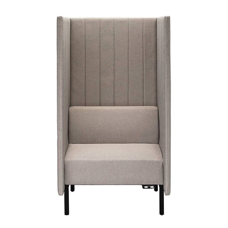 アール・エフ・ヤマカワ カッコ ファブリックソファ W800×H1500 両側パネル コンセント付 ベージュ RFFBS-8015BER-NC 1台(ご注文単位1台)【直送品】