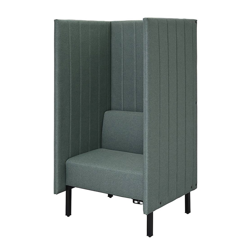 アール・エフ・ヤマカワ カッコ　ファブリックソファ　W800×H1500 両側パネル　コンセント付　グリーン RFFBS-8015GNR-NC 1台（ご注文単位1台）【直送品】