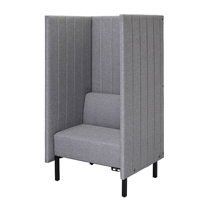 アール・エフ・ヤマカワ カッコ　ファブリックソファ　W800×H1500 両側パネル　コンセント付　ライトグレー RFFBS-8015LGR-NC 1台（ご注文単位1台）【直送品】