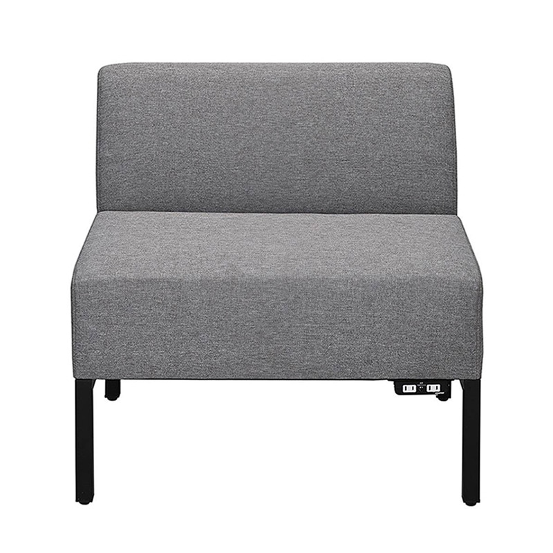 アール・エフ・ヤマカワ カッコ ファブリックソファ W720 コンセント付 ライトグレー RFFBS-72LG-NC 1台(ご注文単位1台)【直送品】