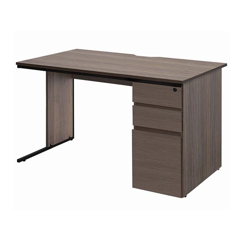 アール・エフ・ヤマカワ ワークデスク2　片袖　W1200×D700 ウォルナット2 GZWC2-1270DM2 1台（ご注文単位1台）【直送品】