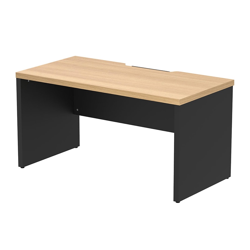 アール・エフ・ヤマカワ ソリード　フリーアドレス用ハーフデスク 1400×700　オーク×ブラック脚 RFTFH-1470OA-BL 1台（ご注文単位1台）【直送品】
