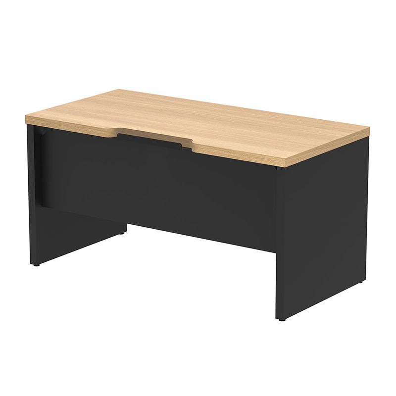 アール・エフ・ヤマカワ ソリード　フリーアドレス用ハーフデスク 1400×700　オーク×ブラック脚 RFTFH-1470OA-BL 1台（ご注文単位1台）【直送品】
