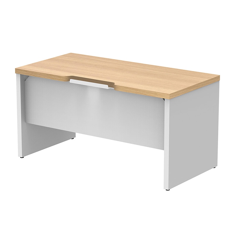 アール・エフ・ヤマカワ ソリード　フリーアドレス用ハーフデスク 1400×700　オーク×ホワイト脚 RFTFH-1470OA-WL 1台（ご注文単位1台）【直送品】