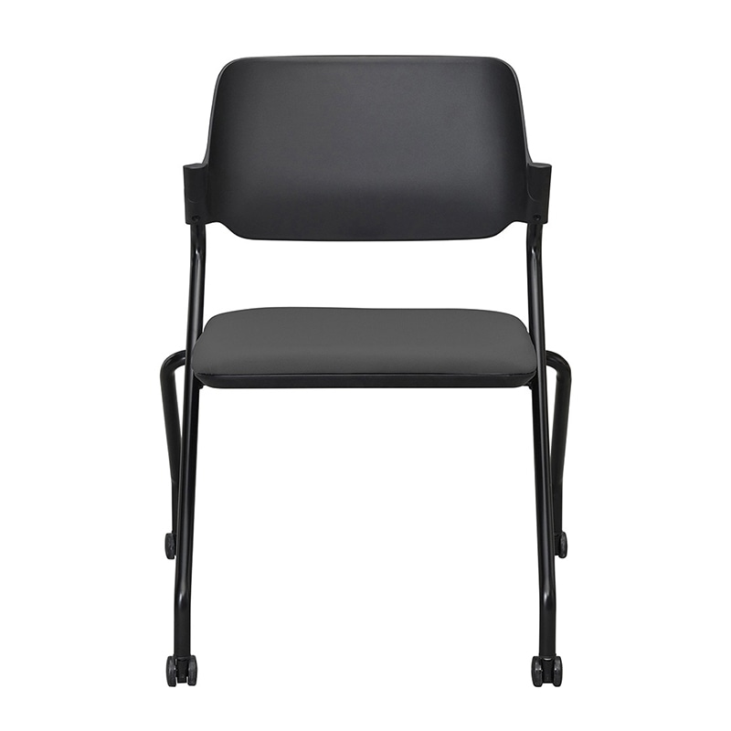 アール・エフ・ヤマカワ SYネスティングチェア ブラック ファブリック 肘無し 4脚セット チャコールグレー RFC-SYBFCG-4SET 1セット(ご注文単位1セット)【直送品】