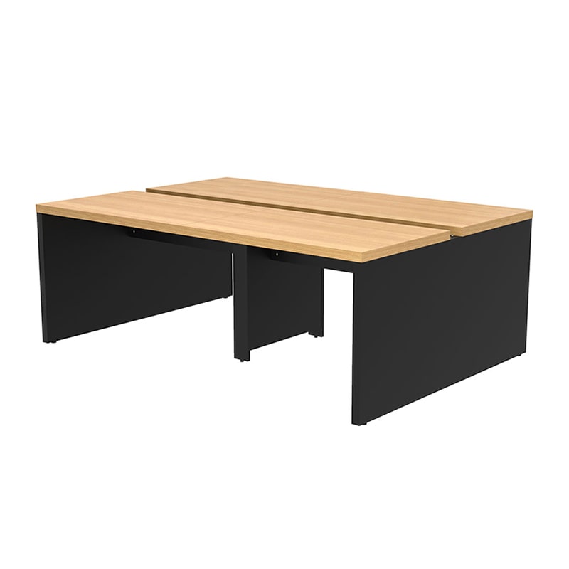 アール・エフ・ヤマカワ ソリード　フリーアドレス用デスク2　W2000 オーク×ブラック脚 RFTFT2-2014OA-BL 1台（ご注文単位1台）【直送品】