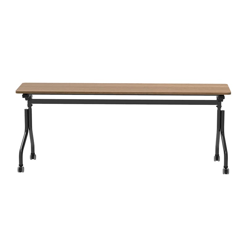 アール・エフ・ヤマカワ パラレル フォールディングテーブル1800×450 ウォルナット×ブラック脚 RFPFT-1845DM-BL 1台(ご注文単位1台)【直送品】