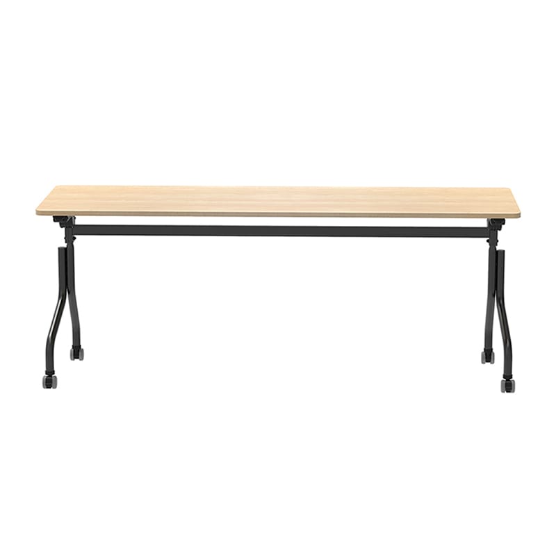 アール・エフ・ヤマカワ パラレル フォールディングテーブル 1800×600 ナチュラル×ブラック脚 RFPFT-1860NA-BL 1台(ご注文単位1台)【直送品】