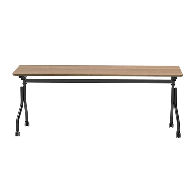 アール・エフ・ヤマカワ パラレル フォールディングテーブル 1800×600ウォルナット×ブラック脚 RFPFT-1860DM-BL 1台(ご注文単位1台)【直送品】