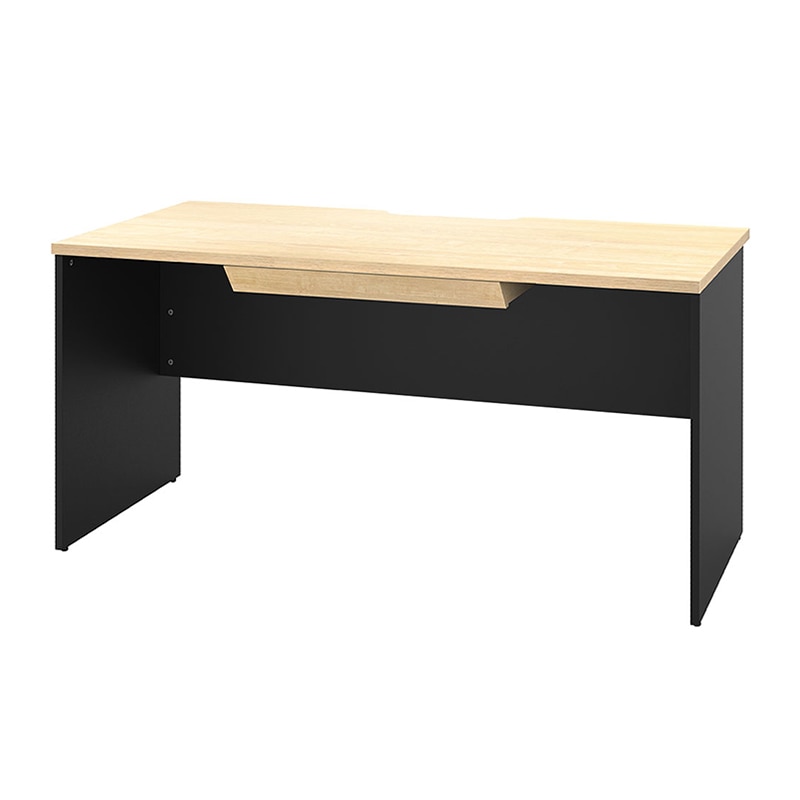 アール・エフ・ヤマカワ プラン木製デスク　W1400×D700 引出付　ナチュラル×ブラック脚 RFPD-1470NA-BL-DR 1台（ご注文単位1台）【直送品】