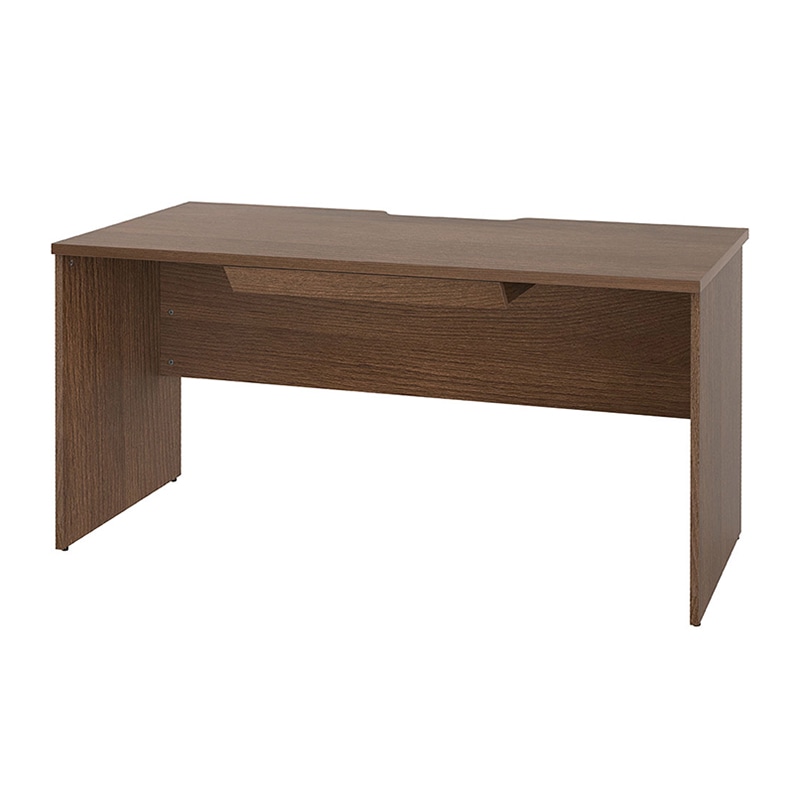 アール・エフ・ヤマカワ プラン木製デスク　W1400×D700 引出付　ウォルナット×ウォルナット脚 RFPD-1470DM-DL-DR 1台（ご注文単位1台）【直送品】