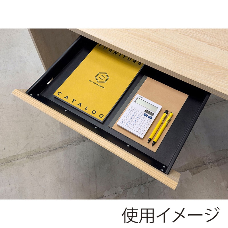 アール・エフ・ヤマカワ プラン木製デスク W1000×D600 引出付 ナチュラル×ナチュラル脚 RFPD-1060NA-NL-DR 1台(ご注文単位1台)【直送品】