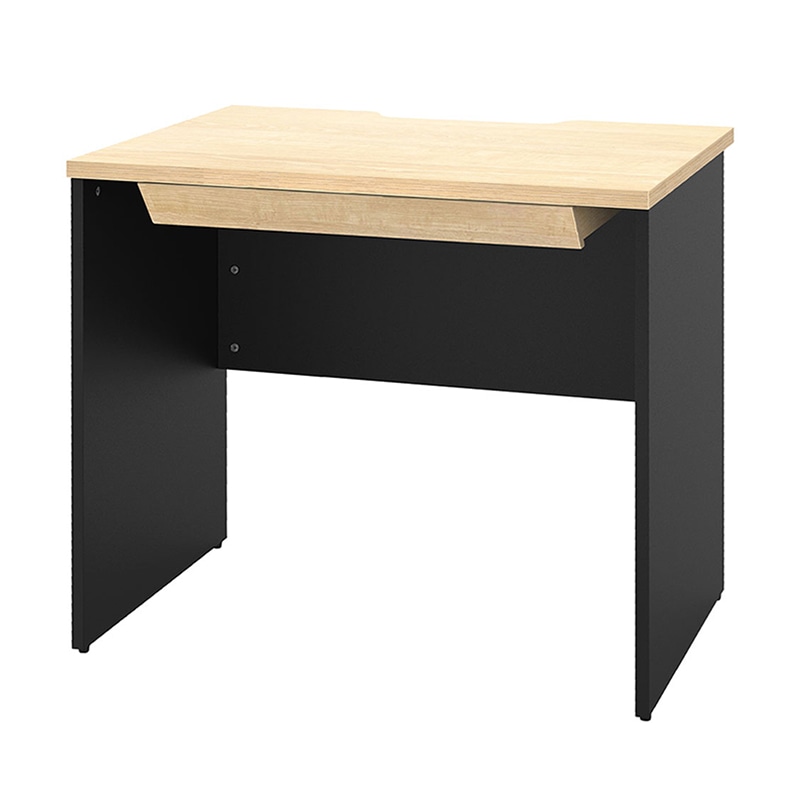 アール・エフ・ヤマカワ プラン木製デスク　W800×D600 引出付　ナチュラル×ブラック脚 RFPD-0860NA-BL-DR 1台（ご注文単位1台）【直送品】
