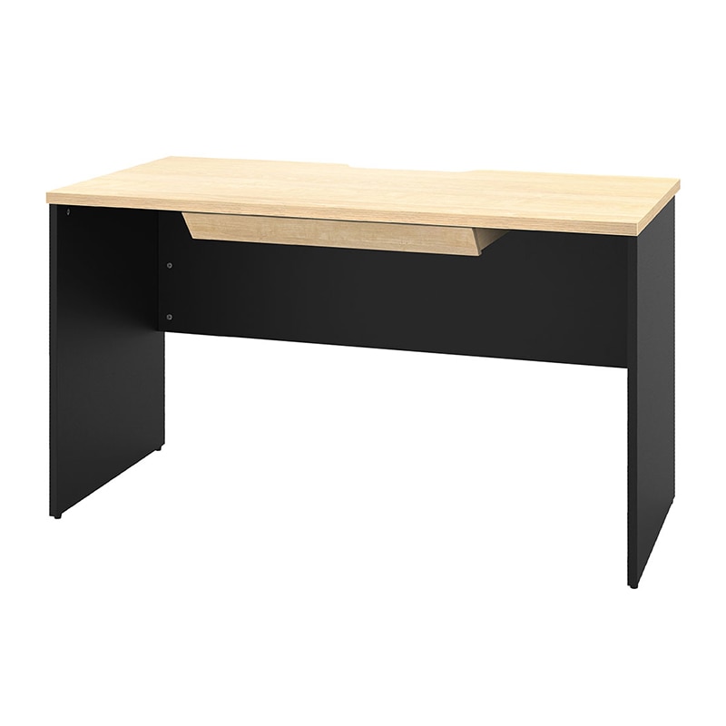 アール・エフ・ヤマカワ プラン木製デスク　W1200×D600 引出付　ナチュラル×ブラック脚 RFPD-1260NA-BL-DR 1台（ご注文単位1台）【直送品】