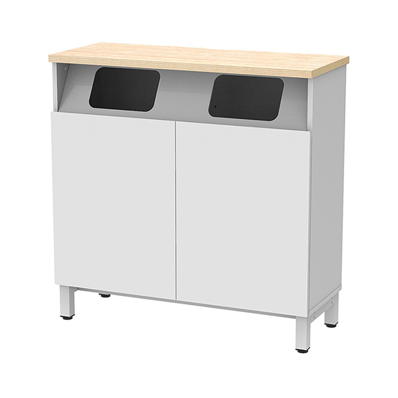 アール・エフ・ヤマカワ 収納カウンター ダストボックスタイプ W1000×D400 ホワイト RFDBC-1040NW-DB 1台(ご注文単位1台)【直送品】