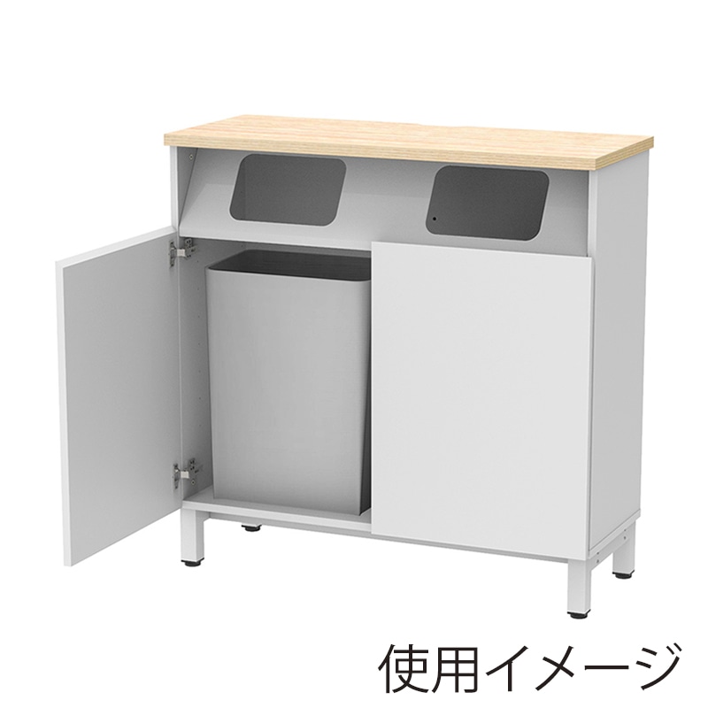 アール・エフ・ヤマカワ 収納カウンター ダストボックスタイプ W1000×D400 ホワイト RFDBC-1040NW-DB 1台(ご注文単位1台)【直送品】