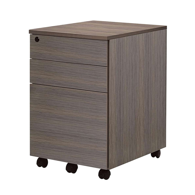 アール・エフ・ヤマカワ ワークデスク2 3段ワゴン ウォルナット GZWCA2-3DM 1台(ご注文単位1台)【直送品】