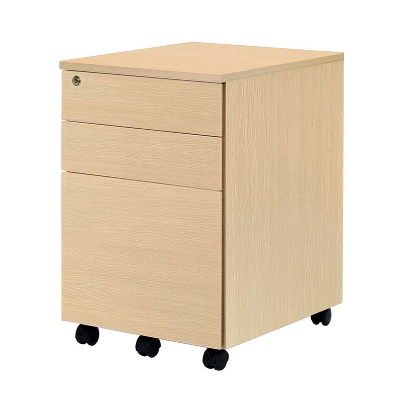 アール・エフ・ヤマカワ ワークデスク2 3段ワゴン ナチュラル GZWCA2-3NA 1台(ご注文単位1台)【直送品】