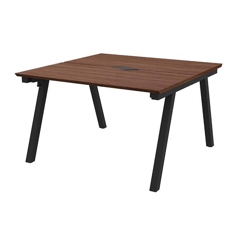 アール・エフ・ヤマカワ チルト フリーアドレス用テーブル 1200角 ウォルナット×ブラック脚 RFCLT-1212DM-BL 1台(ご注文単位1台)【直送品】