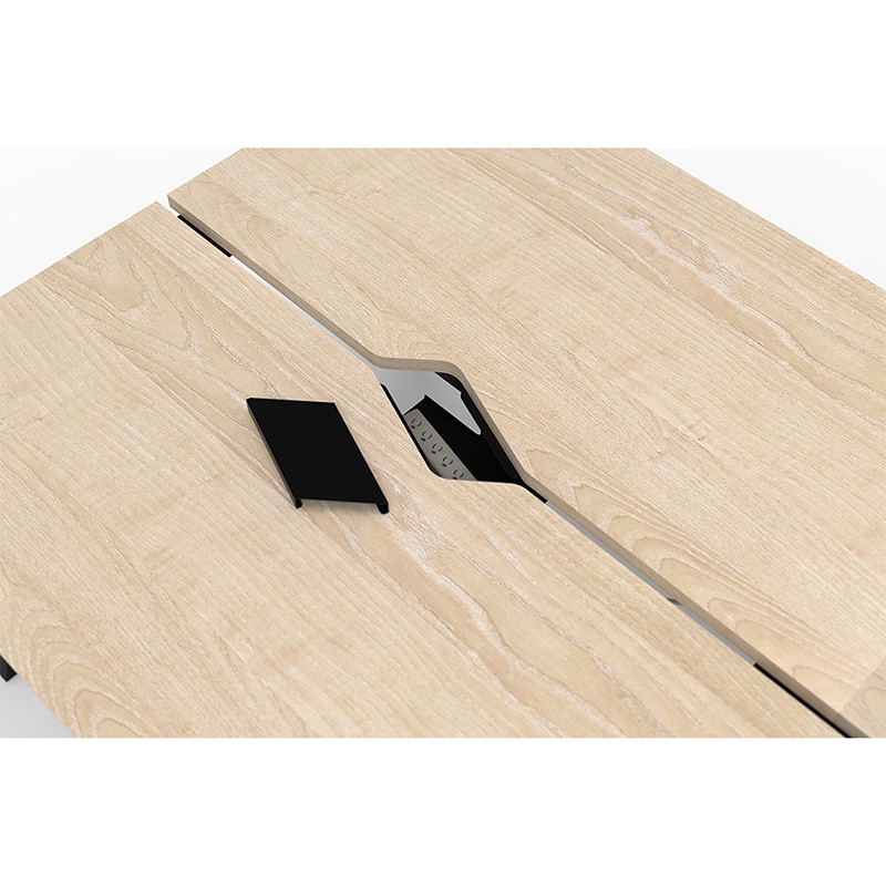 アール・エフ・ヤマカワ チルト　フリーアドレス用テーブル　増連 1200角　ナチュラル×ブラック脚 RFCLT-1212ADNA-BL 1台（ご注文単位1台）【直送品】